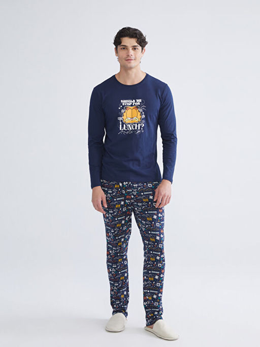 Standart Kal?p Garfield Bask?l? Erkek Pijama Alt