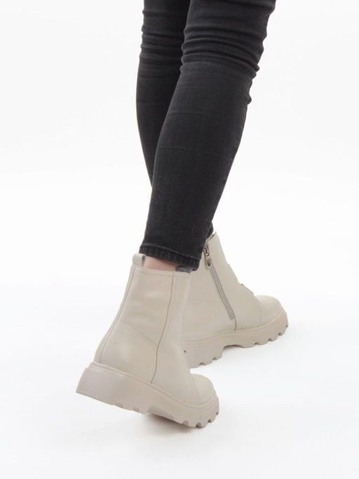 04-M2-706 BEIGE Ботинки зимние женские (натуральная кожа, натуральный мех)