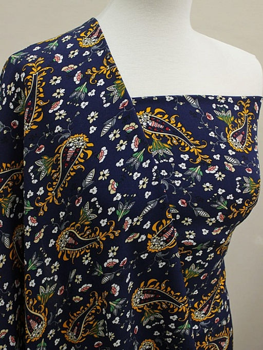 Штапель Джалия цв.чернильно-синий, ш.1.45м, вискоза-100%, 100гр/м.кв - Купава фото 2