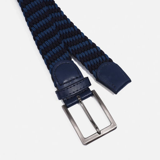 Ремень, ширина 3.5 см, резинка, пряжка металл, цвет тёмно-синий - Simaland фото 2