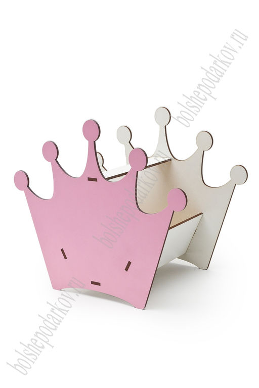 Подставка для ободков 23*20*15 см Корона розовый