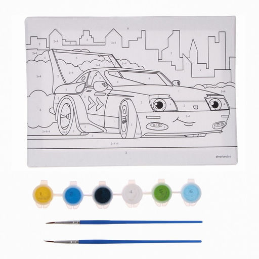 Картина по номерам для детей Спорткар, 21?15 см