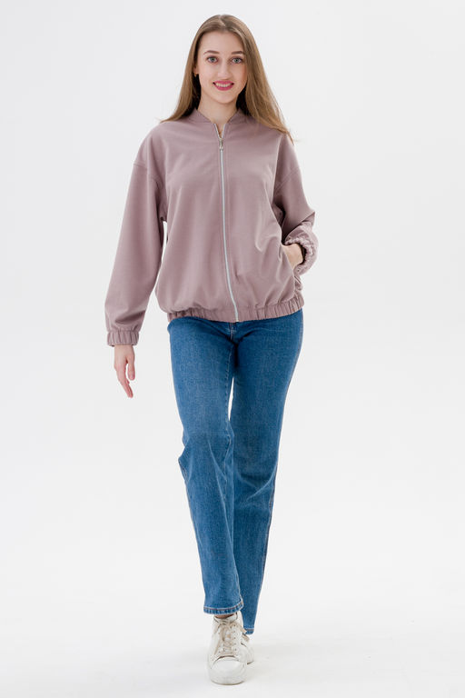 Бомбер из коттон фита кофе макси - Амадэль фото 2