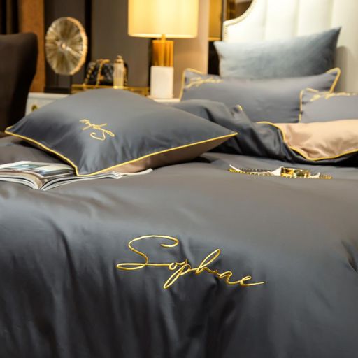 КПБ Mency однотонный с вышивкой MENO019 Евро