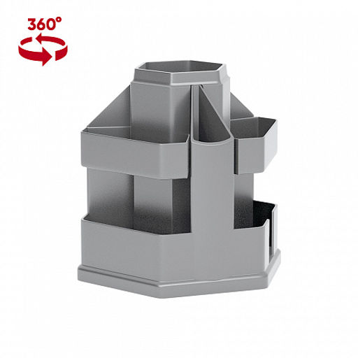 Цена за 1 шт. Подставка настольная вращающаяся пластиковая ErichKrause Office, Classic, черный  фото 5