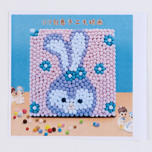 Аппликация помпошками Зайчик размер 20 20 см, клей 30 мл - Simaland фото 5