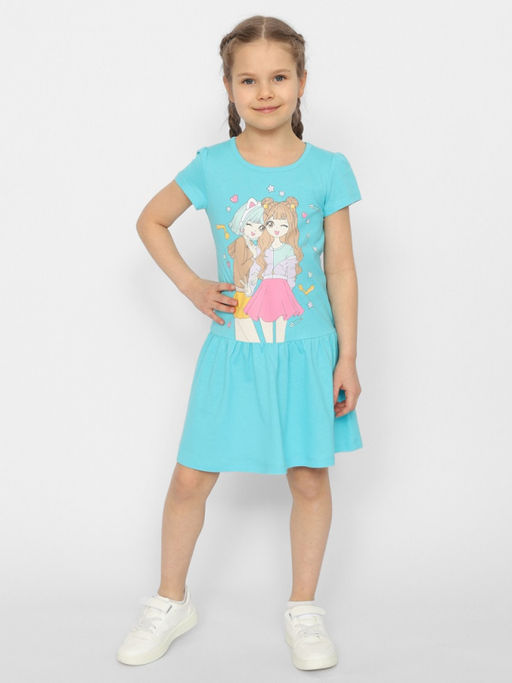 CRB wear / CSKG 63659-40 Платье для девочки,бирюзовый/Ex.Cherubino  фото 3