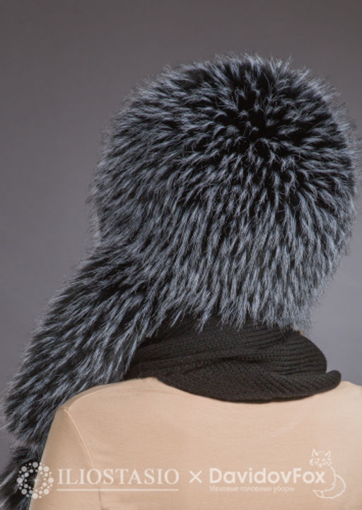 Шапка Сноп экомех енот с ушами блэк