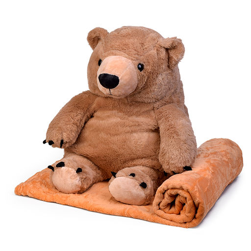 Мягкая игрушка "Медведь" с пледом (110х150)