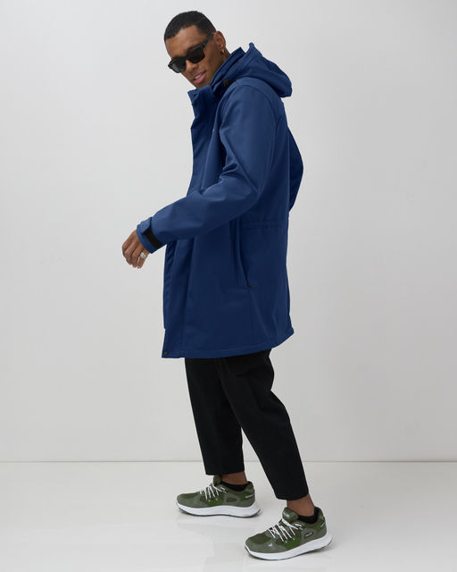 Парка спортивная мужская с капюшоном softshell синего цвета 9565S - Mtforce фото 14