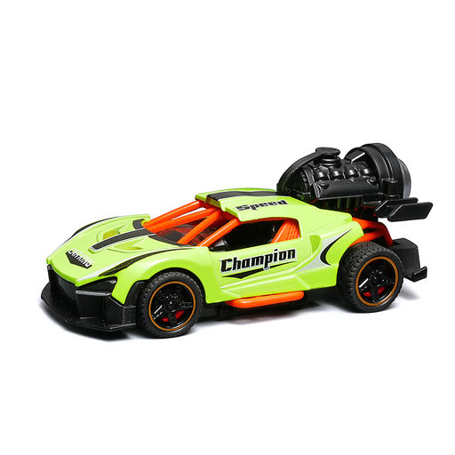 Гоночная машинка свет, звук с имитацией дыма, 1:32, Fast Racers, зелёная