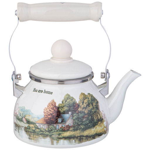 ЧАЙНИК AGNESS ЭМАЛИРОВАННЫЙ СО СЪЕМНЫМ ФИЛЬТРОМ ИЗ НЖС СЕРИЯ FAMILY HOUSE, 0,85 Л фото 4