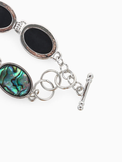 Браслет цепочка «Галиотис. Овал», белый, в серебре