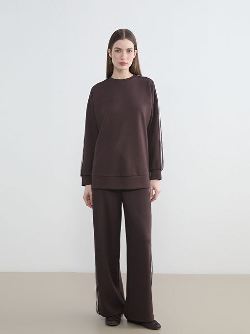 Bisiklet Yaka Oversize Kad?n Sweatshirt Tunik