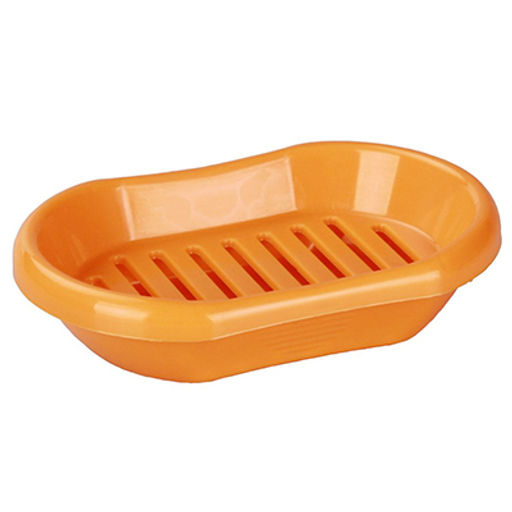 Мыльница настольная пластмассовая Эконом 13х9х3см, с решеткой (Россия)