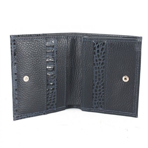 Портмоне женское Croco-ПР-914 натуральная кожа 2 отд, 5 карм, синий крок/синий флотер (98/111) 231060  фото 3