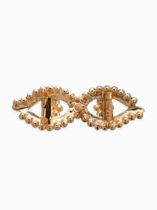 Зажим для кардигана «Ажур. Глазки», белый в золоте