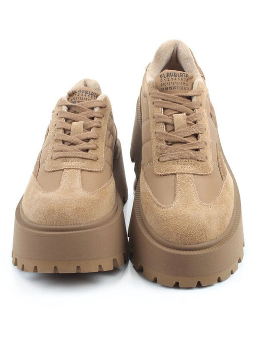 04-P117-2C BEIGE Кроссовки демисезонные женские (натуральная замша, натуральная кожа, текстиль)