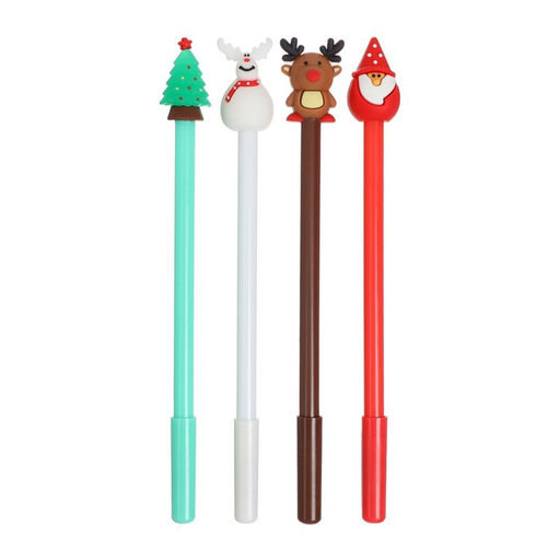 Цена за 48 шт. Ручка - прикол гелевая Calligrata Новый год, неавтоматическая, чёрные чернила, 0.38 мм, штрихкод на штуке, подарочная, МИКС