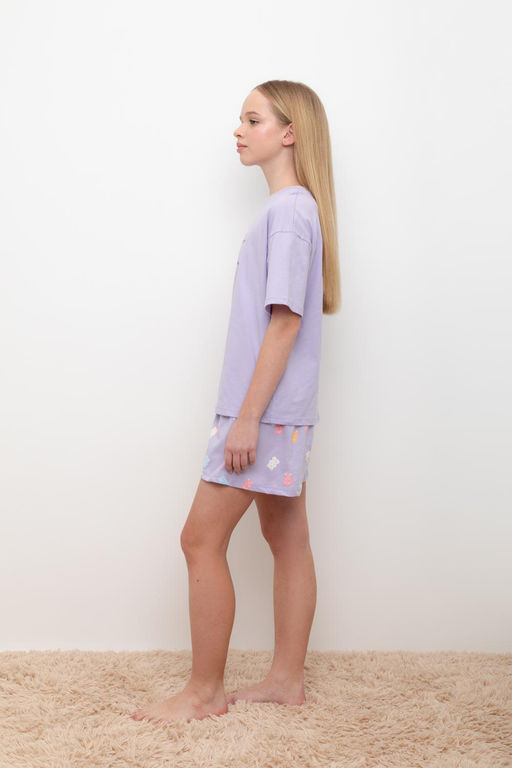 Crockid _ КБ 2828/пастельно-лиловый,мишки пижама для дев