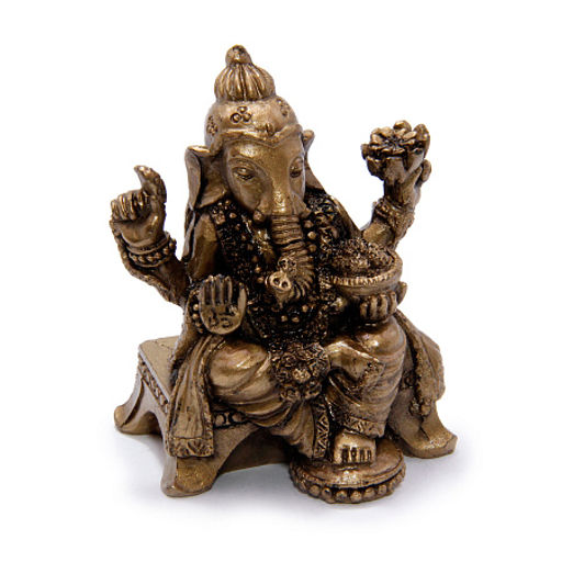 Статуэтка Ганеш под бронзу Оберег на мудрость удачу и процветание 6см-4см