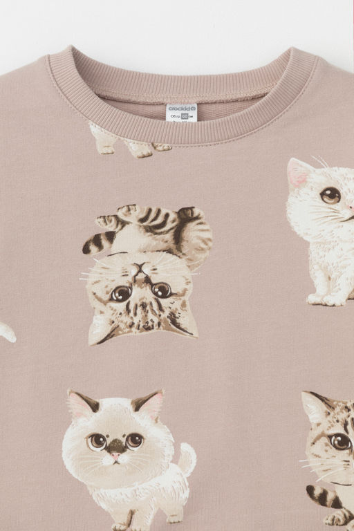 КР 302606/кофейный,милые кошечки к511 джемпер для дев - Crockid фото 6