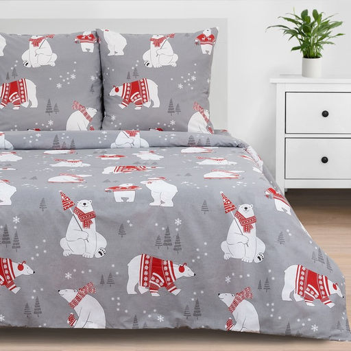 Постельное бельё евро Этель. Зимние игры, поплин