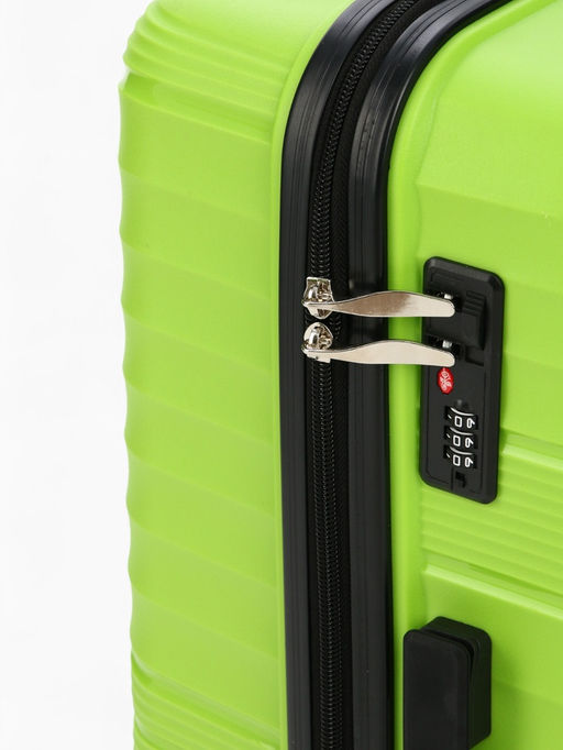 Чемодан на колёсах средний 75 л (M), на молнии, кодовый замок, 4 колеса, зелёный