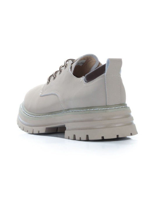 03-P8204-3 GRAY/BEIGE Полуботинки женские (натуральная кожа, нубук)