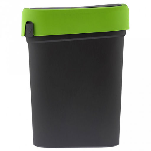 Ведро для мусора с плавающей крышкой пластмассовое Smart Bin 25л, 33,3х26,9х45,7см, с креплением для мусорных пакетов, зеленый, Econova (Россия) - Домашняя мода фото 4