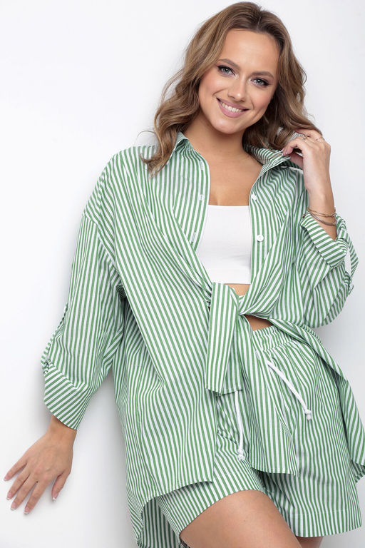 Костюм Liona Style 899 зеленая полоска  фото 4