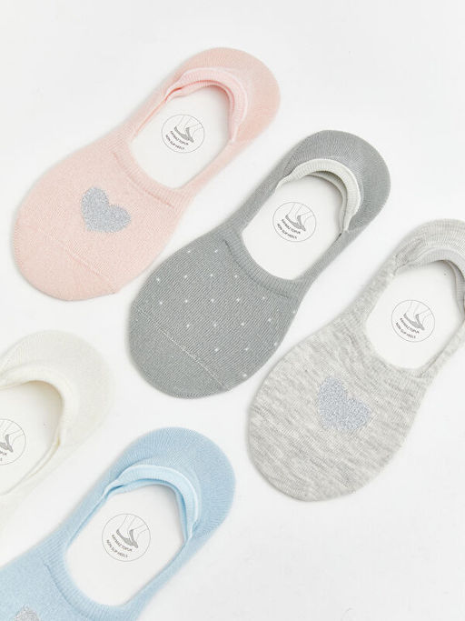 Kaymaz Topuz Desenli Kad?n Babet ?orap 5li