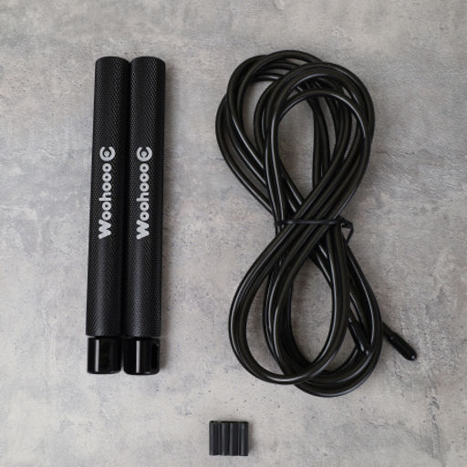 Cкакалка скоростная Woohooo Tempesta Hard Pro / длина 4.5mm/3m, ручки 1.8х15.8 см / Вес 240g / Black / уп48 - ГалеонТрейд фото 2