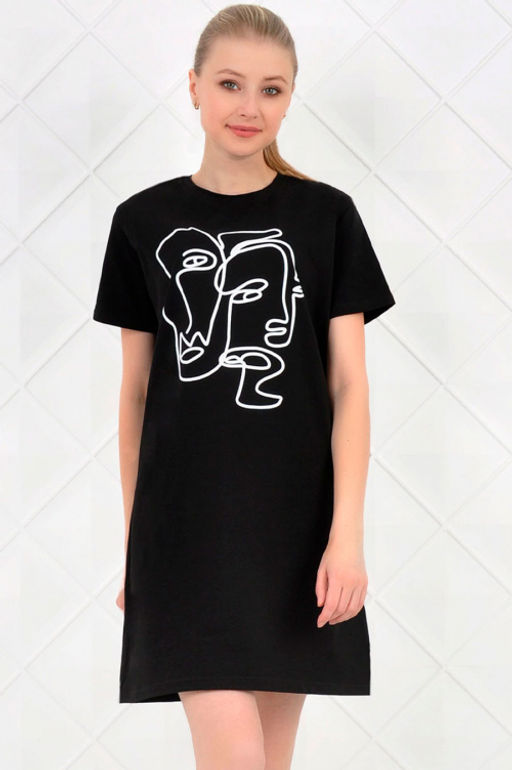 Арт. 9353 Туника женская 44-52 (5 шт) Цвет:черный - Калинка фото 2