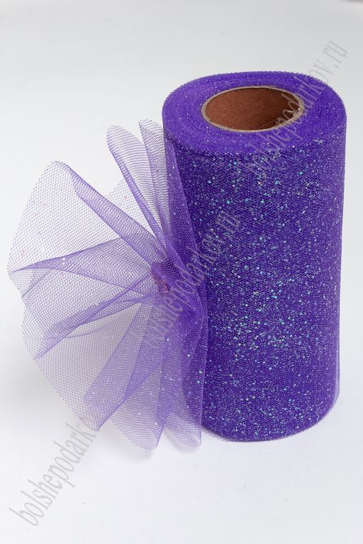Фатин с блестками 15 см*25 ярд (SF-604) темно-фиолетовый №20