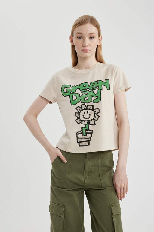 Крутая футболка стандартного кроя с круглым вырезом и короткими рукавами с принтом - Defacto фото 3