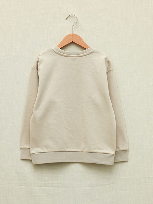 Bisiklet Yaka Bask?l? Uzun Kollu Erkek ?ocuk Sweatshirt - Waikiki фото 2