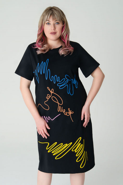 Арт. 4156 Туника женская 52-60 (5 шт) Цвет:черный