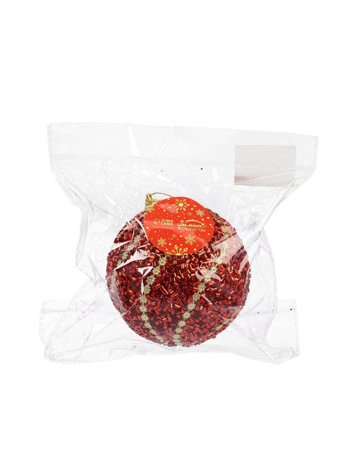 Цена за 2 шт. Ёлочный шар новогодний d=10 см Карнавал элит, красный - Зимнее волшебство фото 3