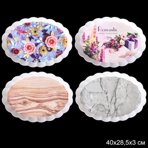 Поднос овальный 41х29 см / BV3426 /уп 80/ волнистый край - ГалеонТрейд фото 3