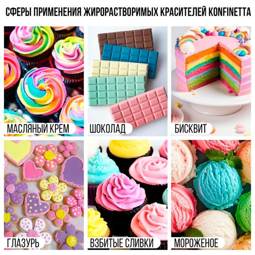 Краситель пищевой гелевый жирорастворимый KONFINETTA: зелёный, 10 мл. - Simaland фото 5
