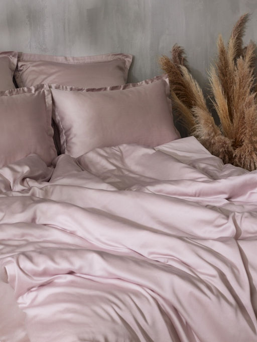 Простыня на резинке евро SL Home Tencel, 200×200+30 см, тенсель, пудровая