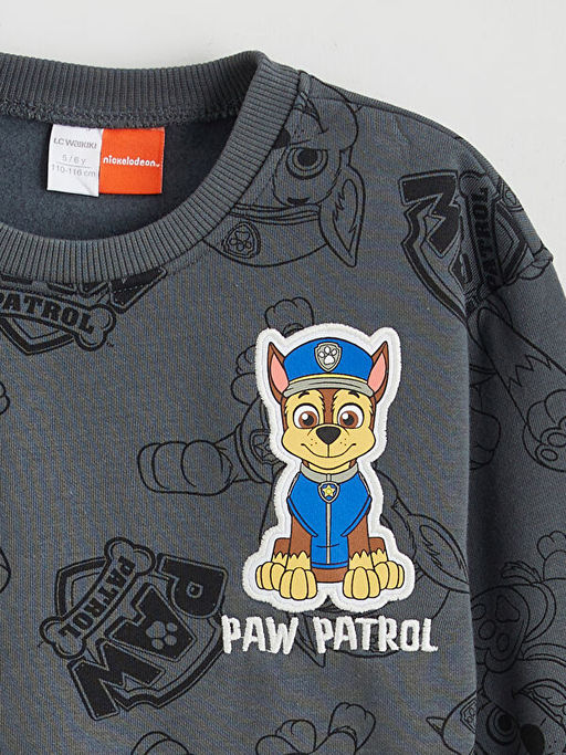 Bisiklet Yaka Paw Patrol Bask?l? Erkek ?ocuk Sweatshirt ve E?ofman Alt? 2li