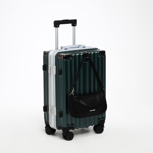 Чемодан малый 20, отдел на молнии, 2 кодовых замка, 4 колеса, крючок, цвет тёмно-зелёный - Simaland фото 10