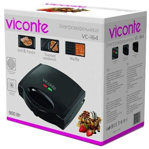 Электровафельница VICONTE 900 Вт, , арт. VC-164