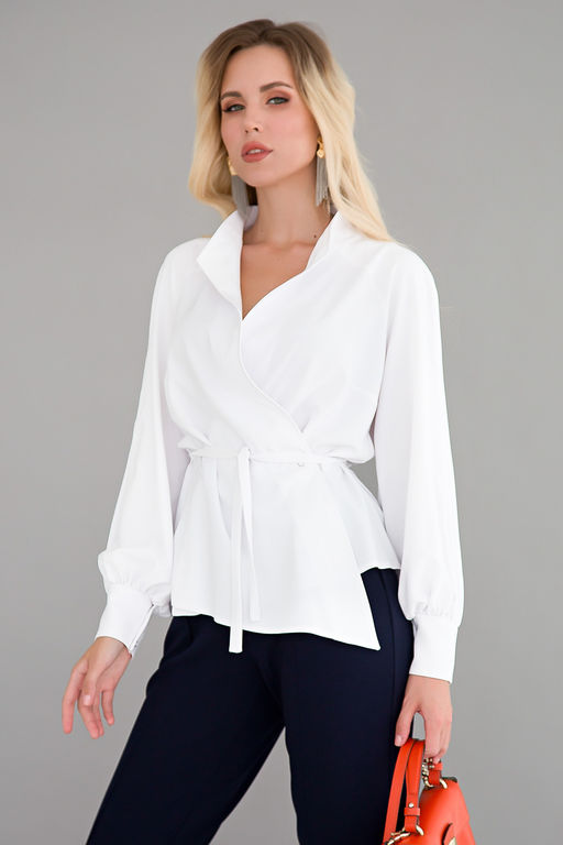 Блуза Идеальная асимметрия (белая) Б1525-11 - Lt collection фото 10