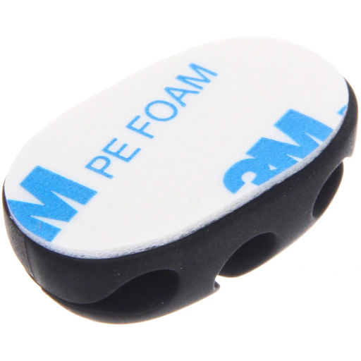 Цена за 6 шт. Держатель для проводов на липком слое "ДОМАНИЯ", 3 порта, цвет черный, 3,5*2см ( упак. ZIP пакет)