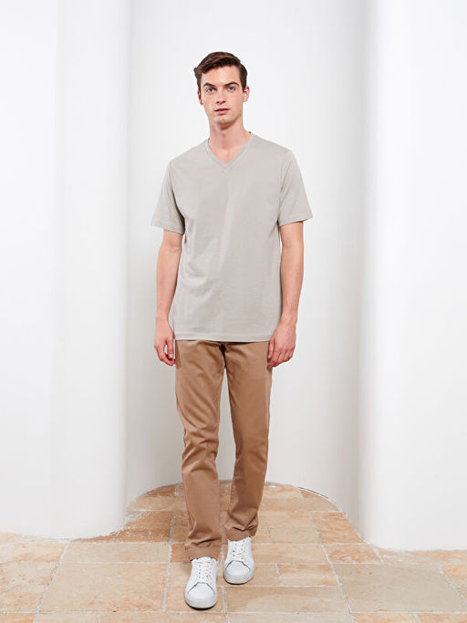 V Yaka K?sa Kollu Penye Erkek Ti??rt