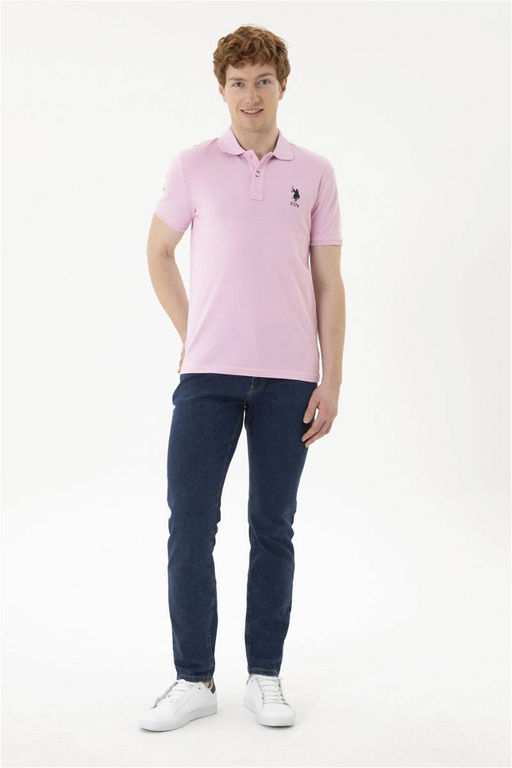 Мужская розовая базовая футболка - U.s. polo assn фото 4