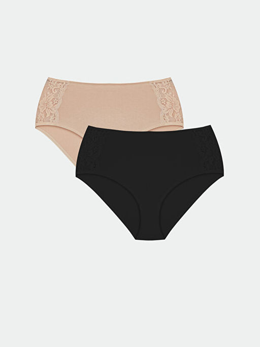 Y?ksek Bel Dantel Detayl? Klasik K?lot 2li Paket - Waikiki фото 4
